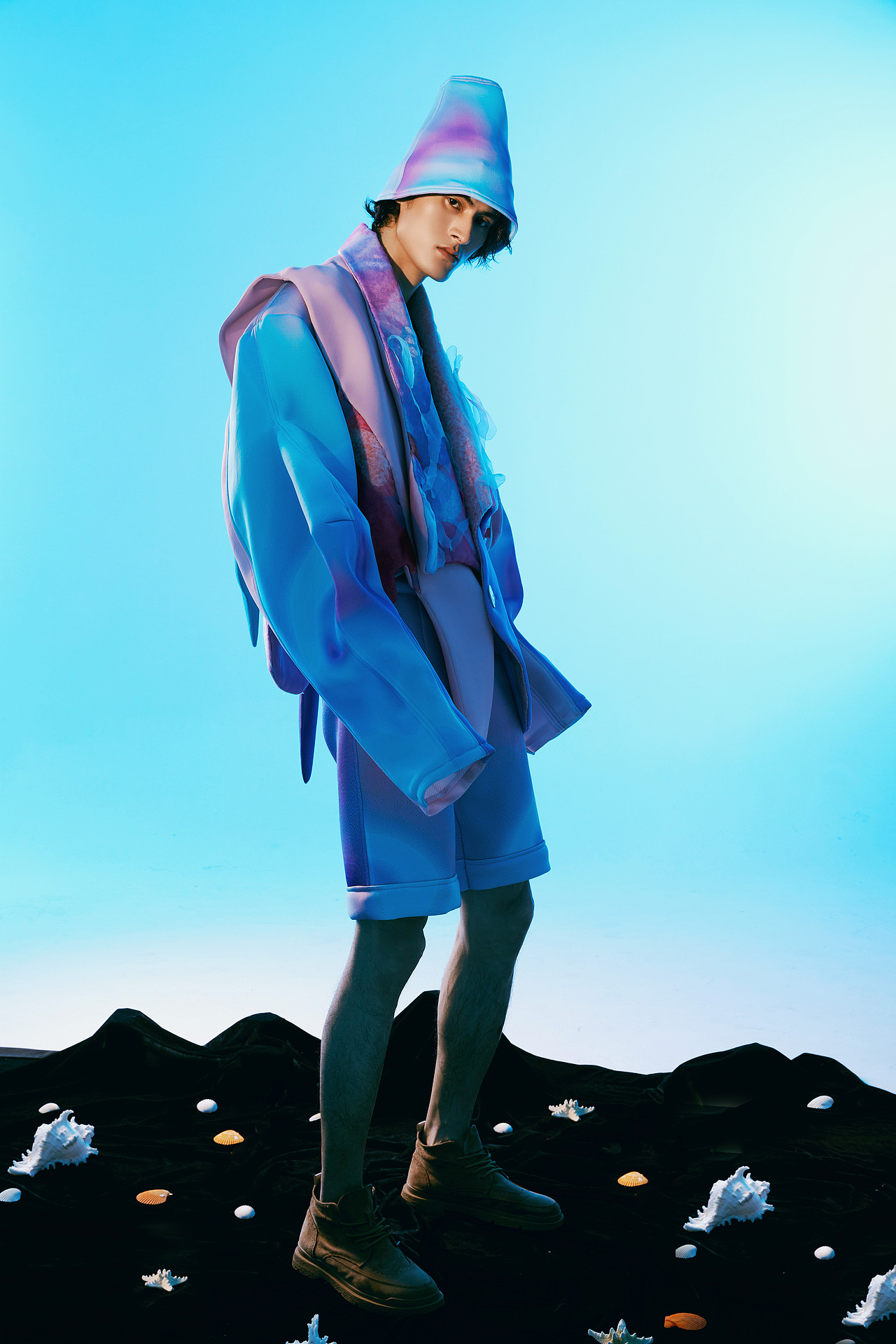服装毕设妆发 | 蓝色乌托邦