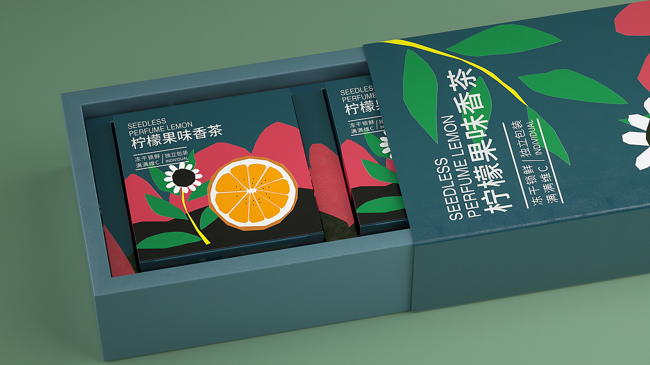 插画 包装设计 饮品包装设计 食品包装 柠檬茶包装
