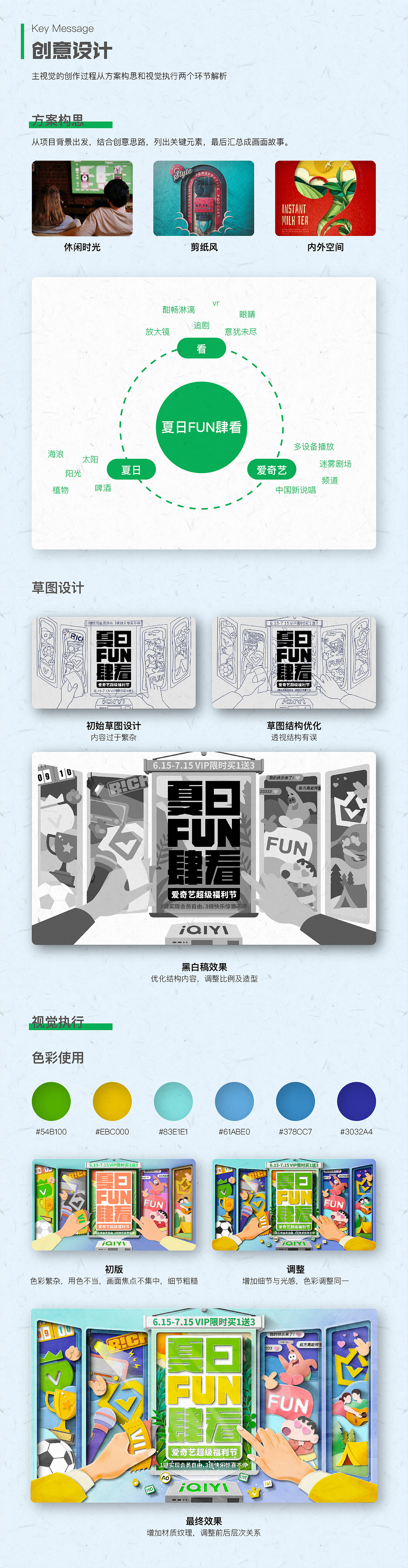 618爱奇艺夏日FUN肆看-剪纸风视觉插画设计（图ZMzA0NzA4NDQ0） - 其他UI - 站酷设计师鸭崽Ahilu原创素材 - 站酷ZCOOL