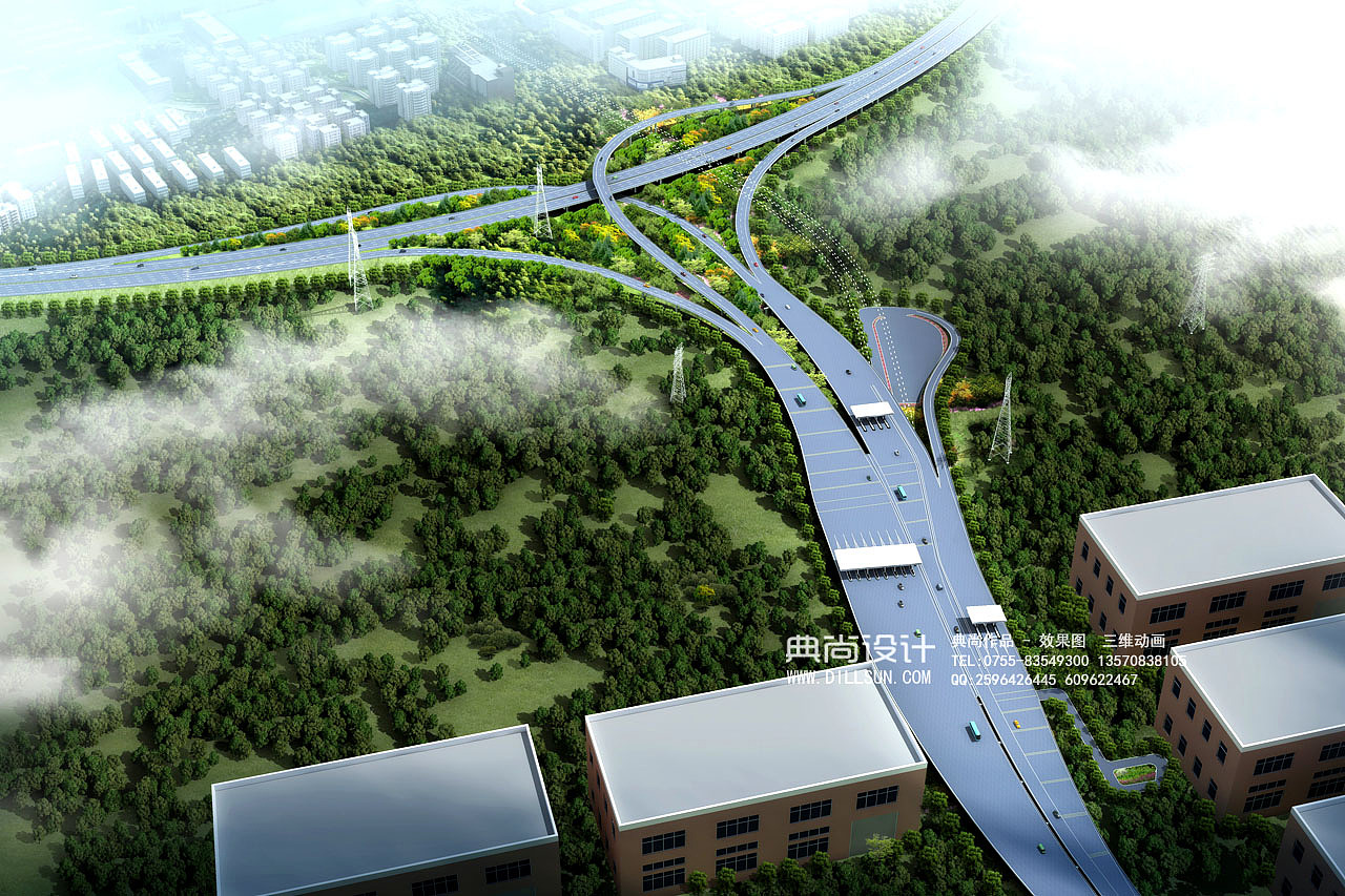 立交效果图1立交++-2 互通立交设计