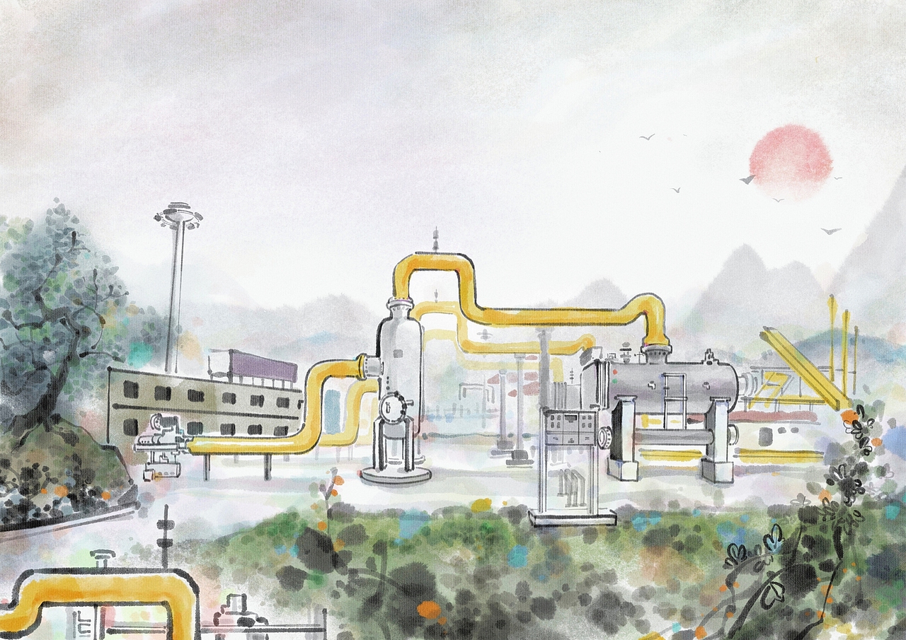 天然气采集科普插画（图ZMzA0MTk2NDEy） - 绘本 - 站酷设计师抓马天使原创素材 - 站酷ZCOOL