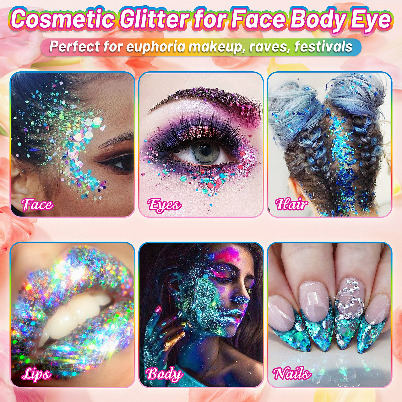 亚马逊主图设计-细散粉亮片-夜间荧光粉