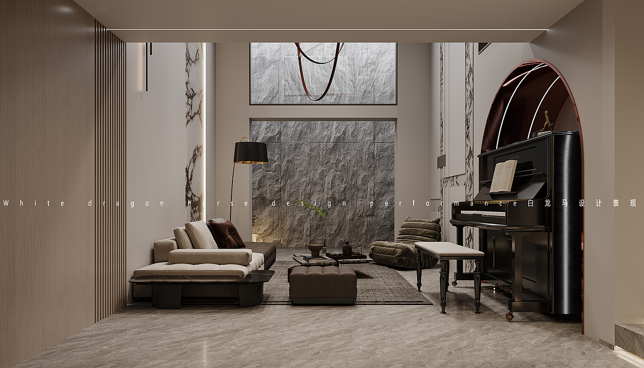 新中式挑空别墅——白龙马效果图（图ZMzU2Njc4NDg4） - 家装设计 - 站酷设计师白龙马效果图小cc原创素材 - 站酷ZCOOL