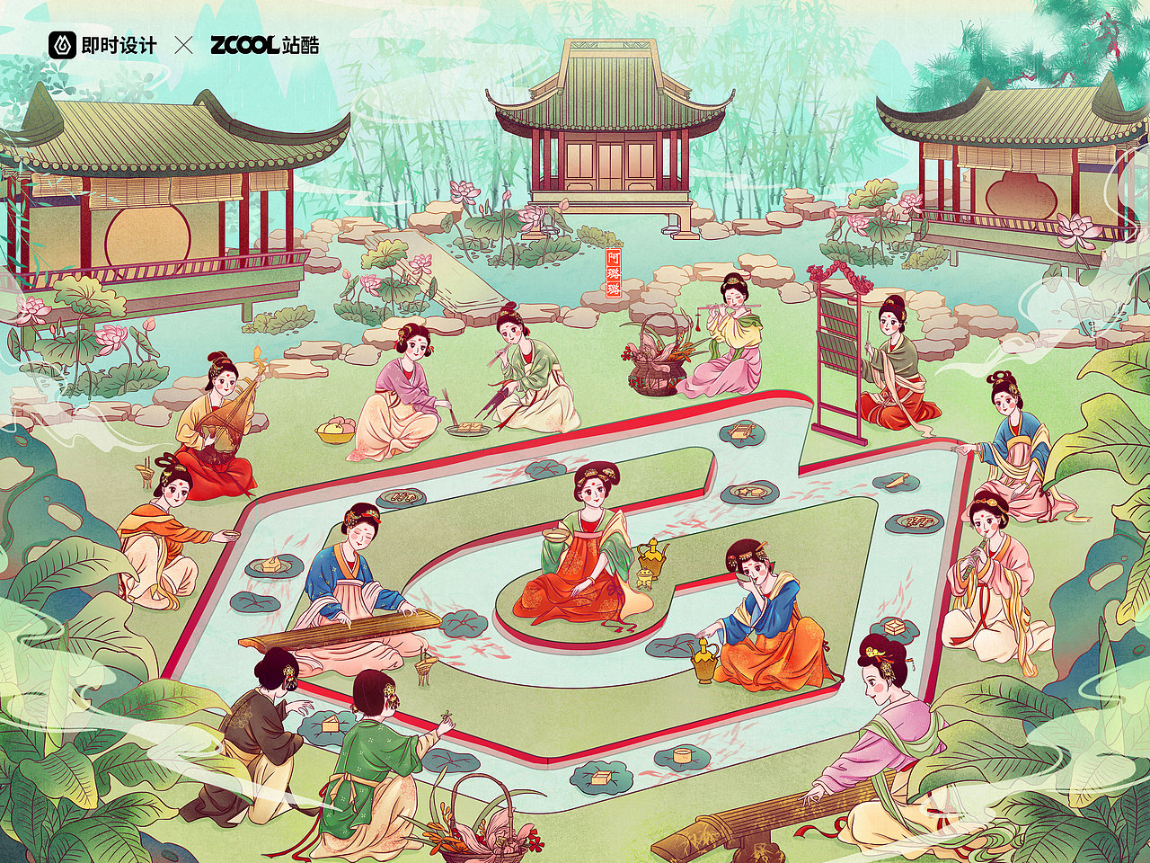 春夏国风合集——春日风物志+夏日风雅集（图ZMzAxNTE5NTI0） - 商业插画 - 站酷设计师阿璐璐ALULU原创素材 - 站酷ZCOOL