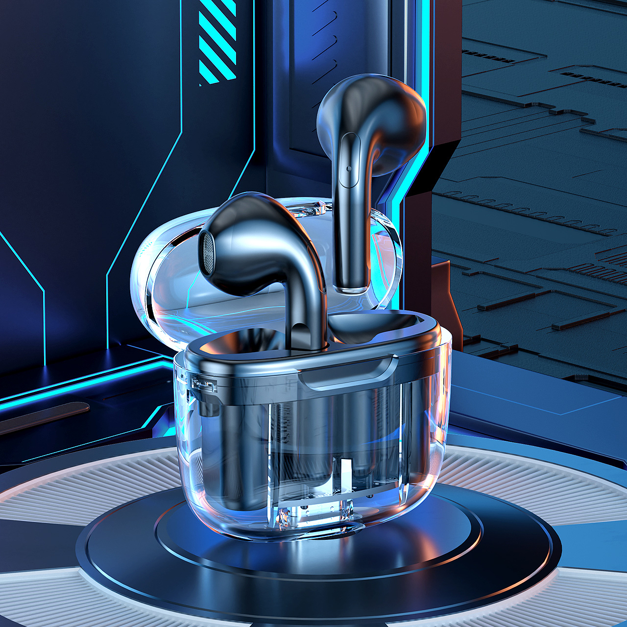 TWS智能降噪太空舱耳机（图ZMzU3NDM0NjAw） - 电商 - 站酷设计师阿泽机长原创素材 - 站酷ZCOOL