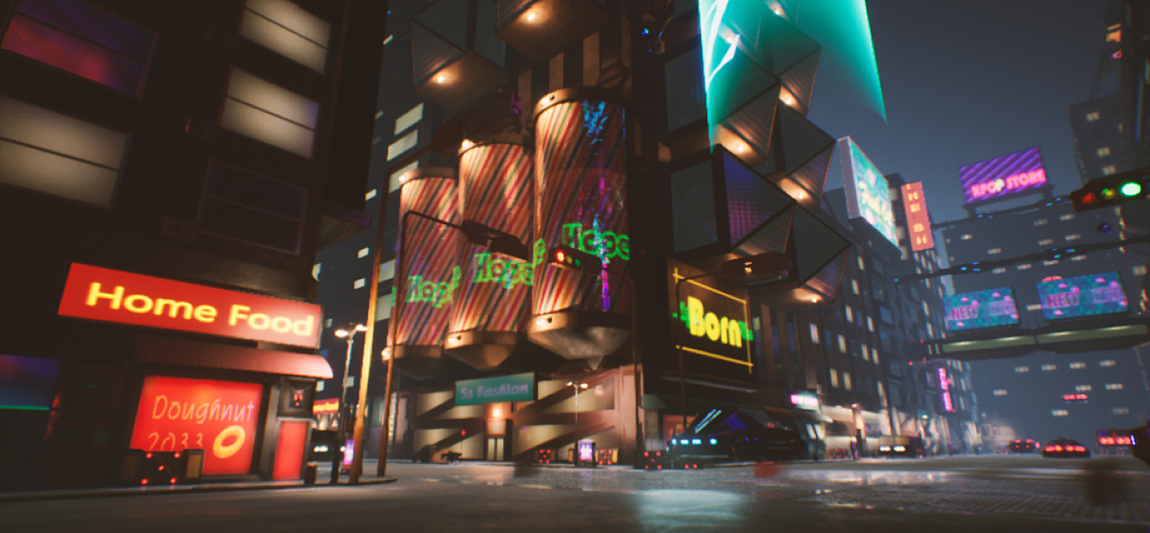ue4赛博朋克场景