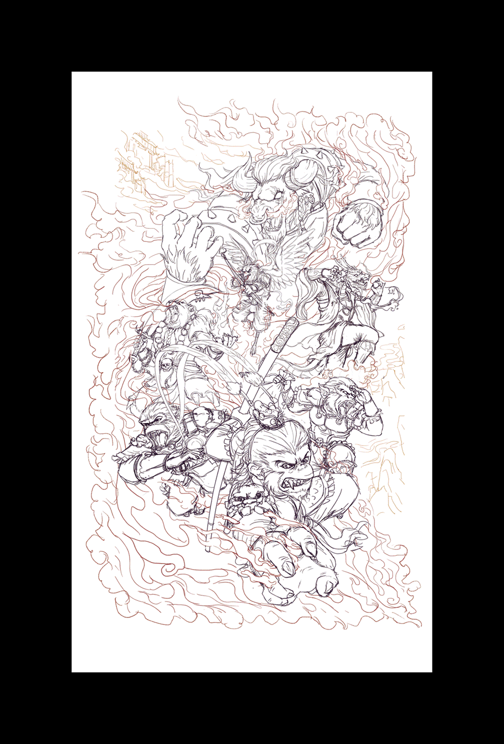 【七圣伏魔】插画电影海报（图ZMzY1NTI5ODEy） - 商业插画 - 站酷设计师FD粪豆原创素材 - 站酷ZCOOL