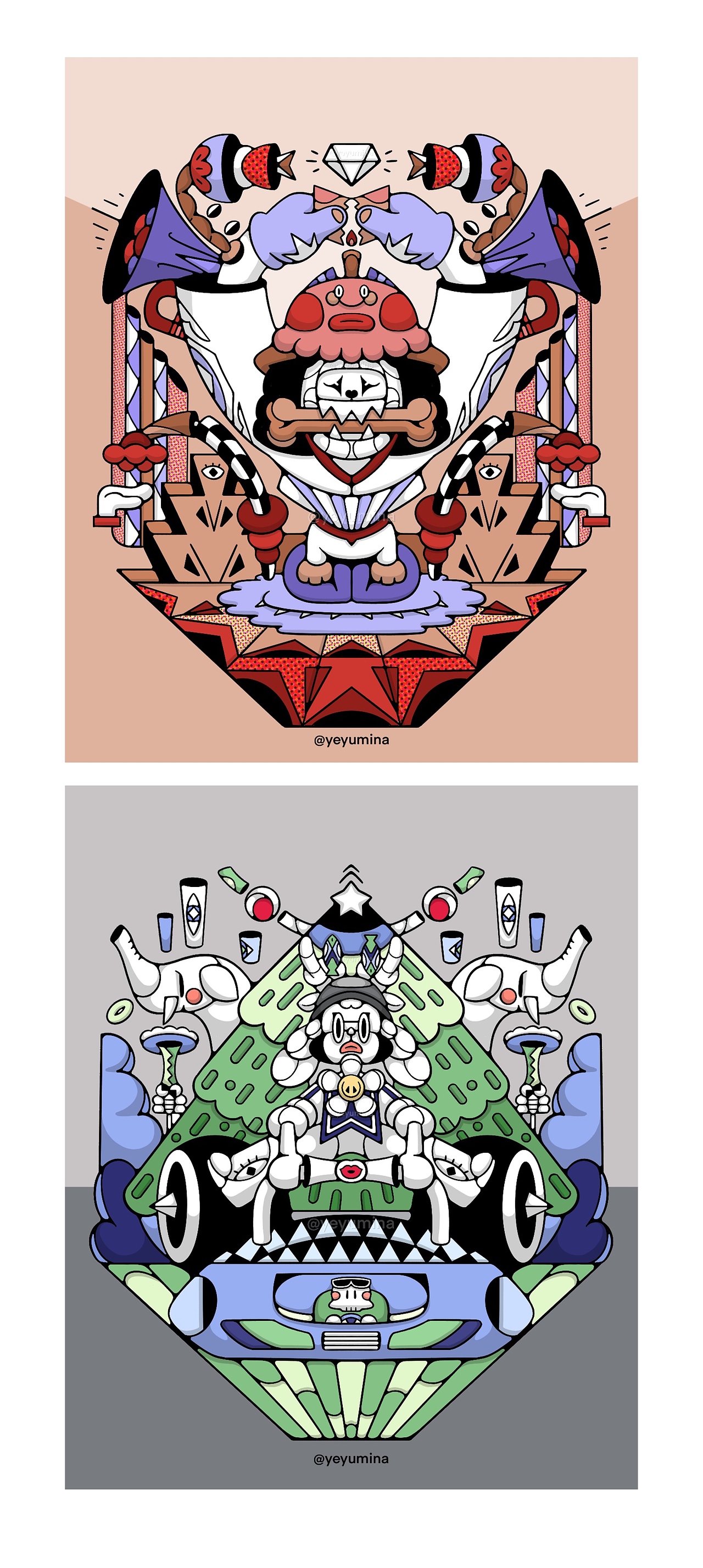 夜鱼美娜 潮流插画(世界杯&国潮&异想天开)