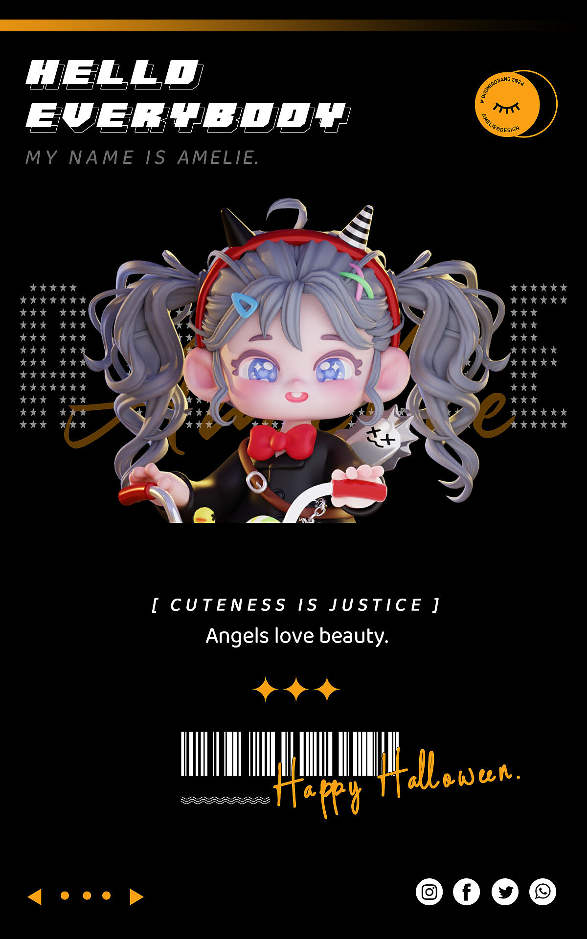 2024 原创ip潮玩设计——元气女孩Amelie（图ZMzYwNzI1Mzcy） - 产品 - 站酷设计师M豆淼酱原创素材 - 站酷ZCOOL