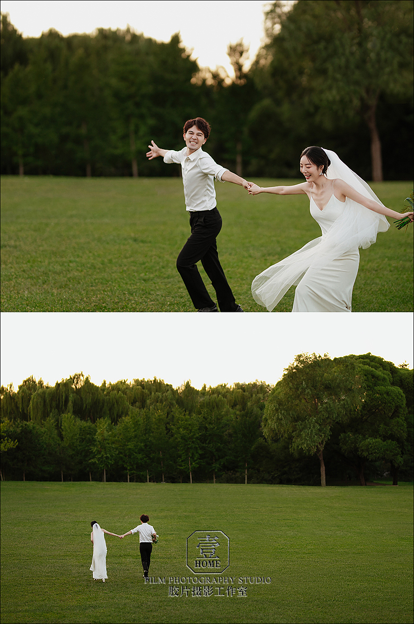 电影感婚纱照,落日的晚霞劫持了太阳!