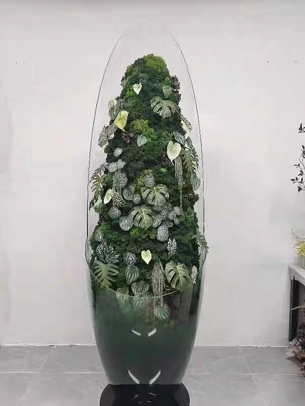 售楼处植物亚克力摆件酒店大堂创意落地雕塑美陈装置