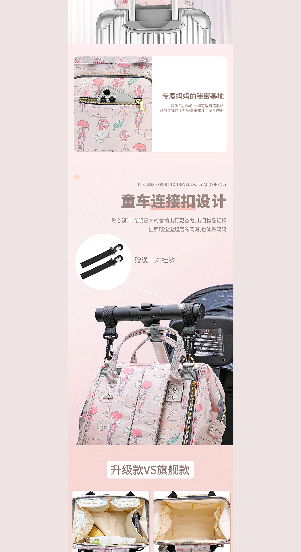 電商設(shè)計(jì)丨媽咪包產(chǎn)品?媽咪雙肩包詳情頁設(shè)計(jì)-修圖（圖ZMzYzMDQ3Mjg4） - 產(chǎn)品攝影 - 站酷設(shè)計(jì)師廣州星河攝影原創(chuàng)素材 - 站酷ZCOOL