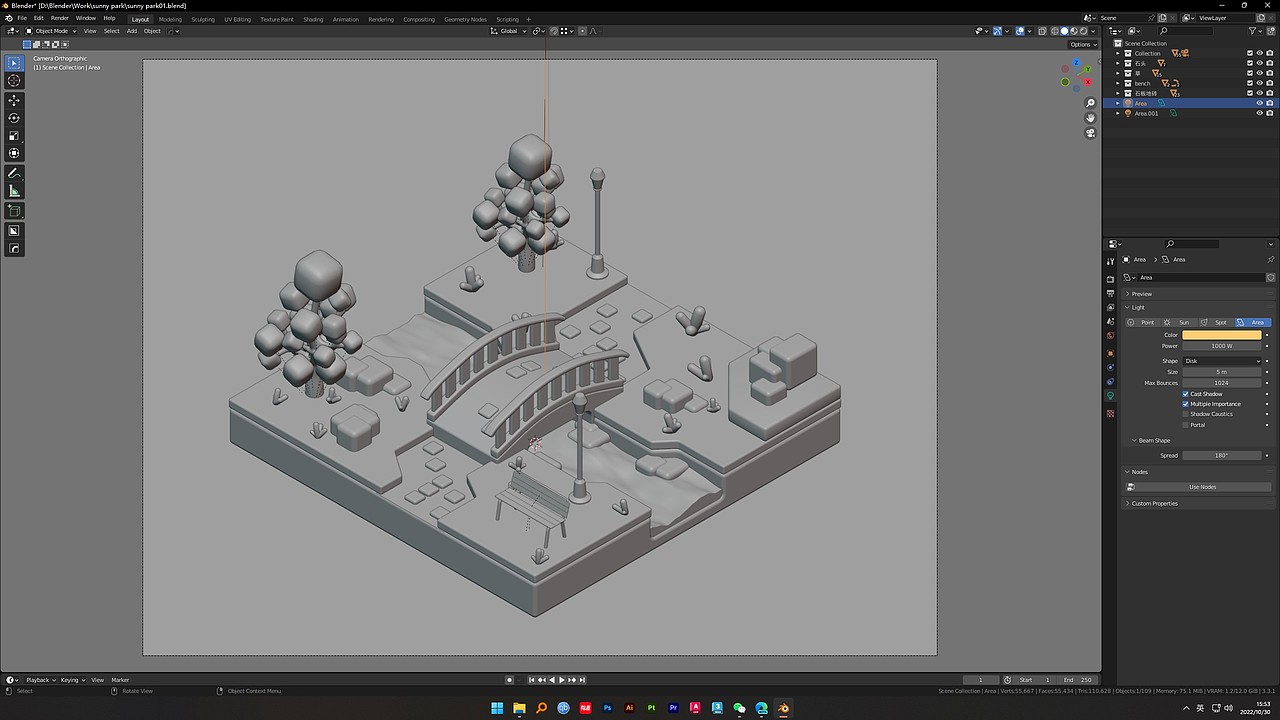 2.5D 三维LowPoly公园 