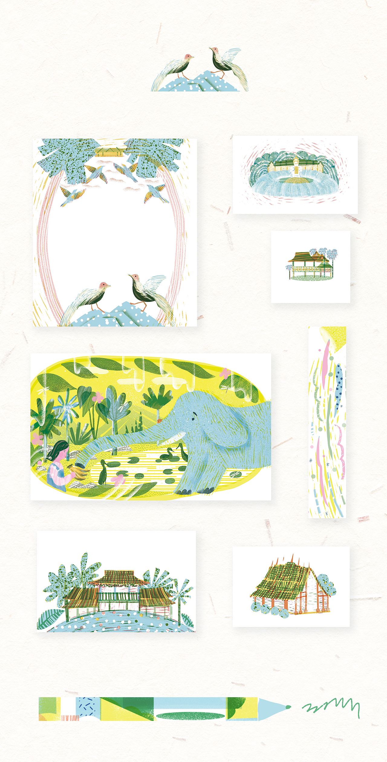 书籍插画|关于中国传统文化和风景