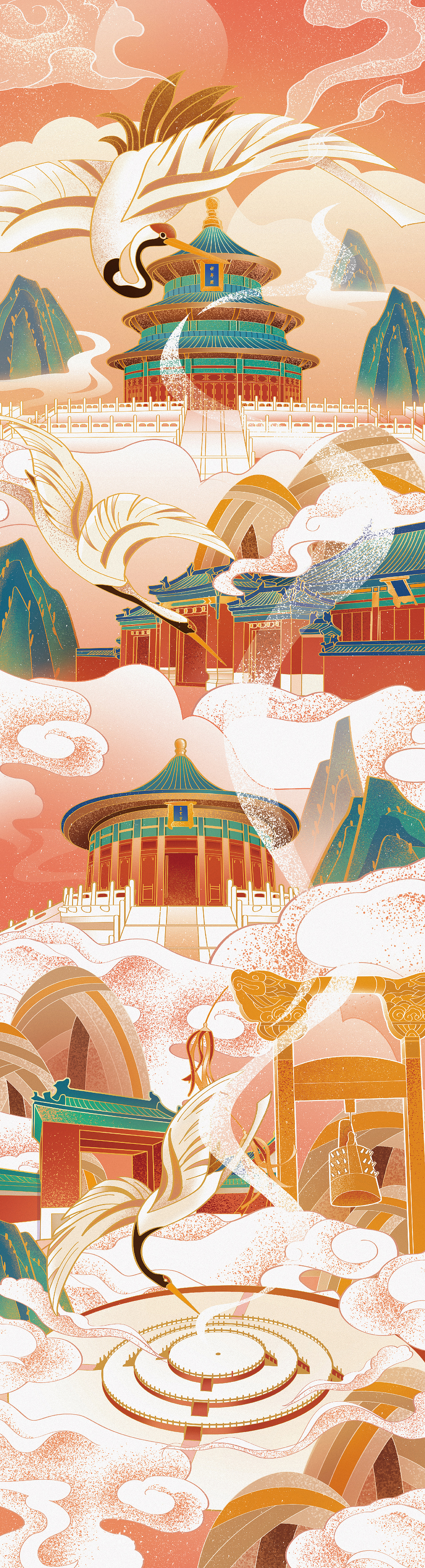 感天时达天听——遇见最美天坛插画比赛作品（图ZMzUzNDc3NzY4） - 商业插画 - 站酷设计师盧璐原创素材 - 站酷ZCOOL