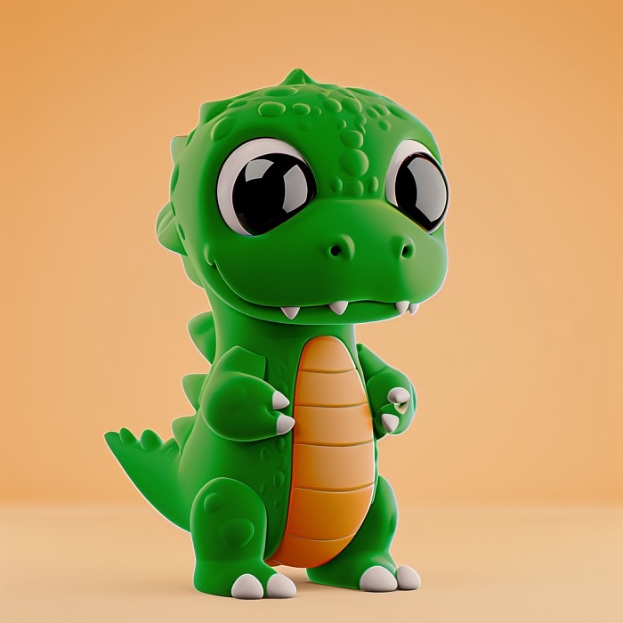 AIGC·3D卡通角色设计·可爱小恐龙