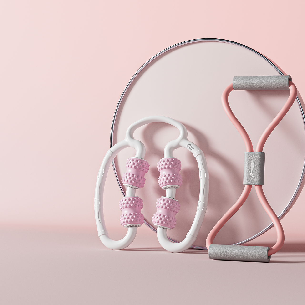 八字拉力器+脚蹬拉力器建模渲染