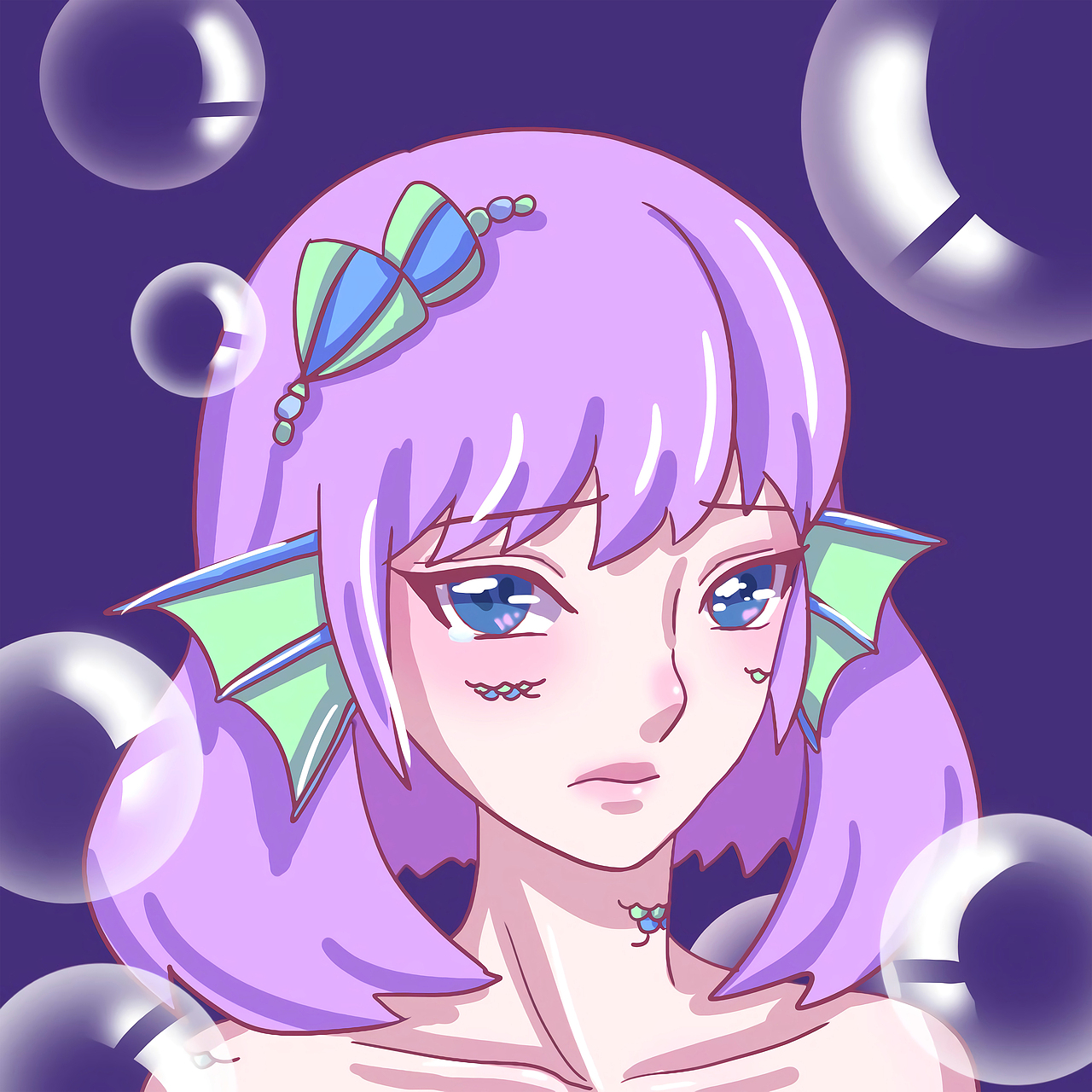 碧海人鱼（图ZMzIxODI2ODQw） - 艺术插画 - 站酷设计师小阿绯原创素材 - 站酷ZCOOL