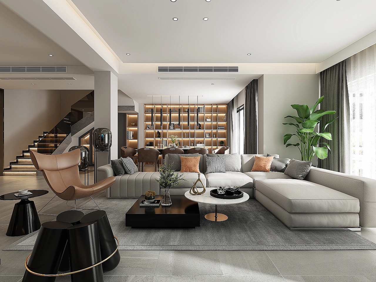 现代极简黑白灰别墅（图ZMzAxODA2MDI4） - 家装设计 - 站酷设计师Z13576075原创素材 - 站酷ZCOOL