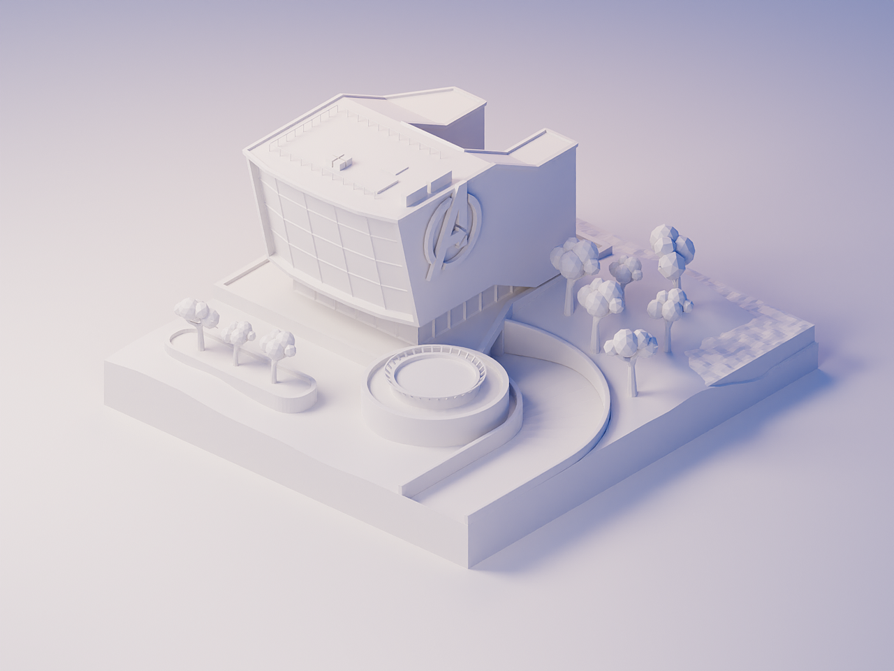 Blender练习-《复仇者大楼》