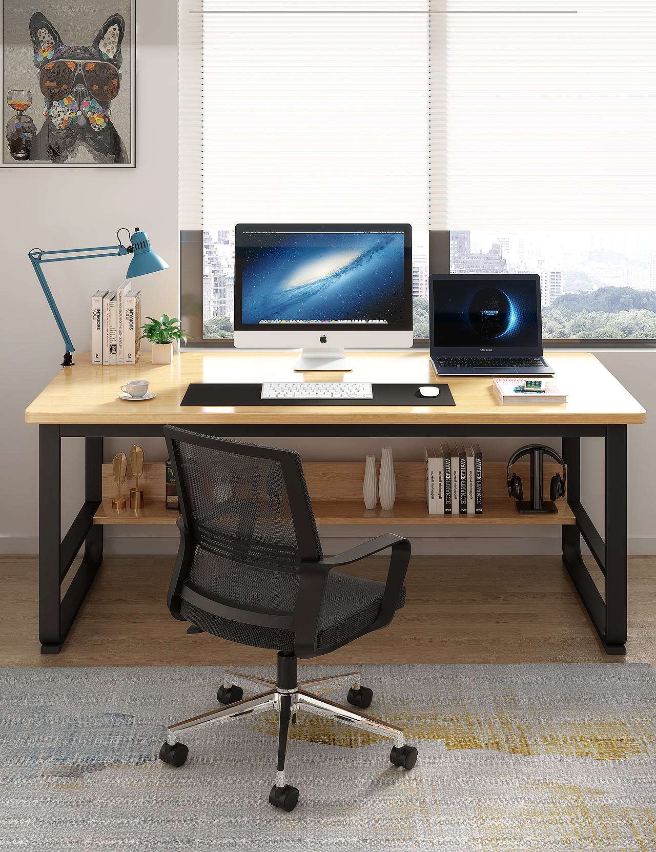 电脑桌建模渲染