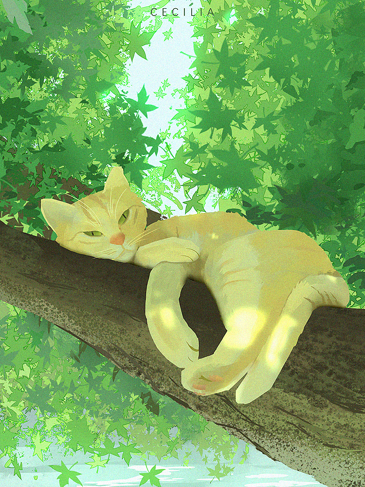 速涂打卡14-休憩的猫