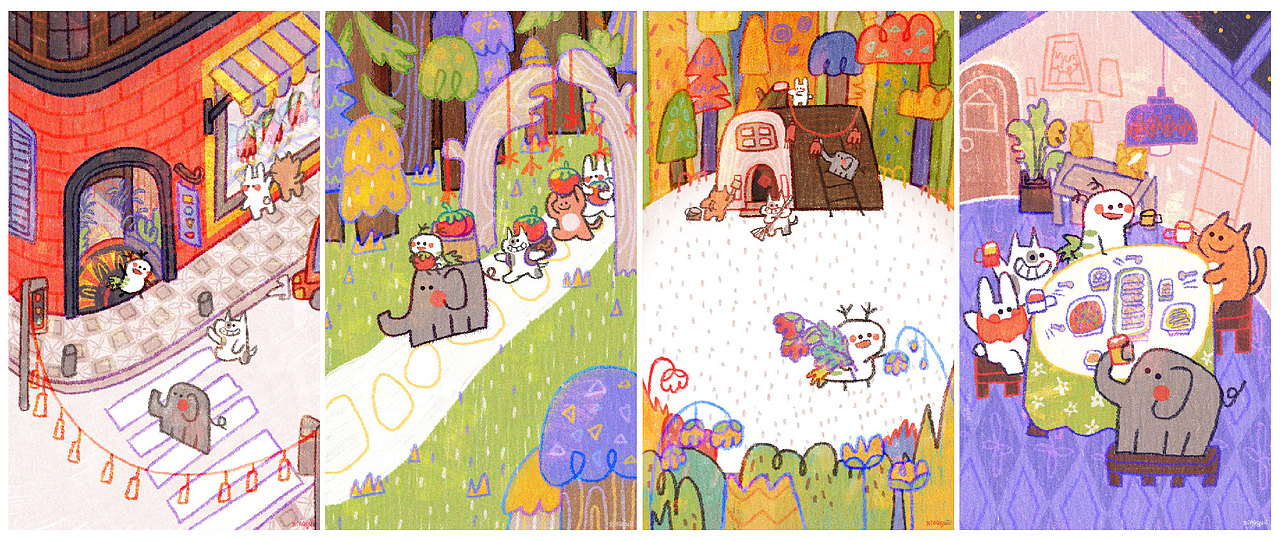 【红包封面|插画】着急小分队的新年祝福