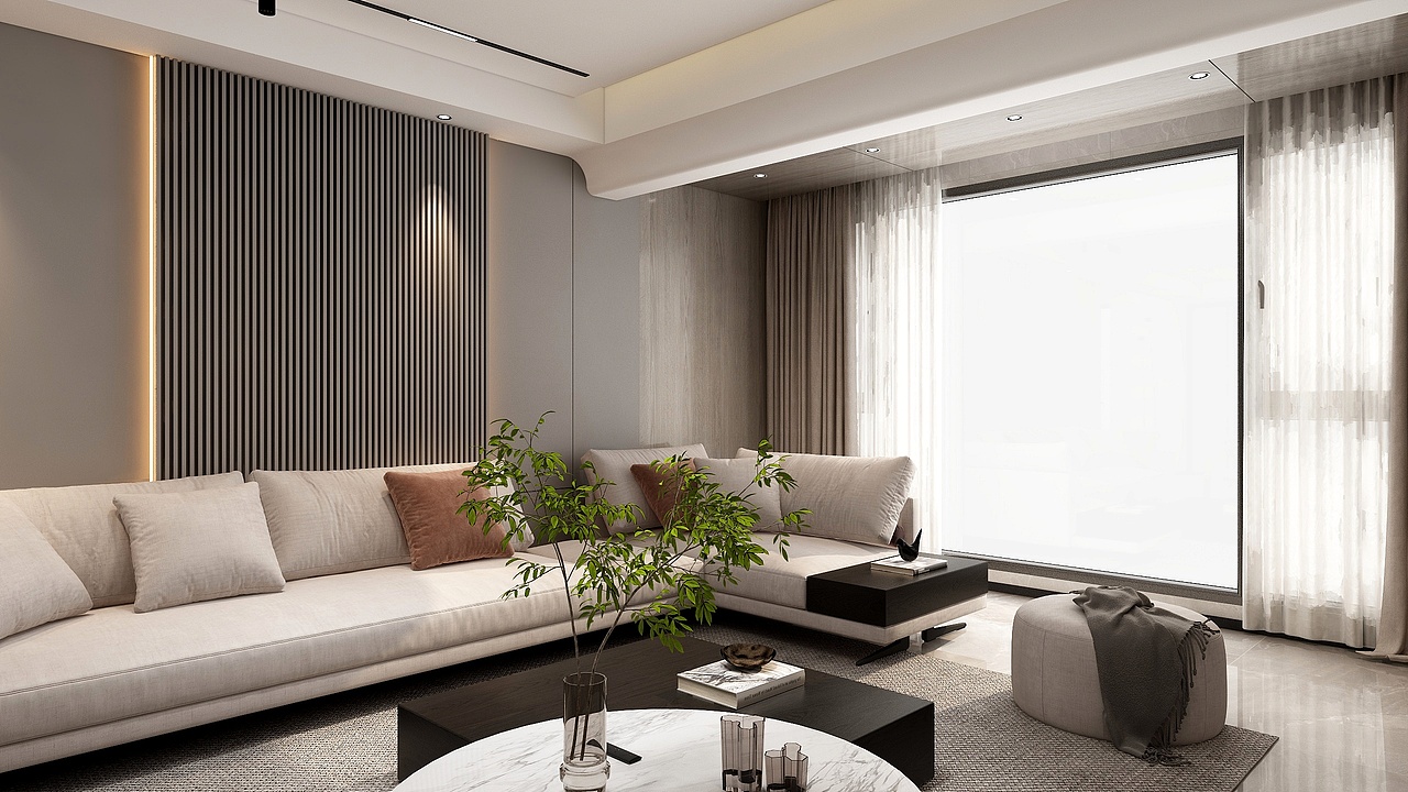 140㎡经典现代宅居空间，超大横厅，有颜有甜有生活！（图ZMzQwOTkxNDAw） - 家装设计 - 站酷设计师设计师王鹏原创素材 - 站酷ZCOOL