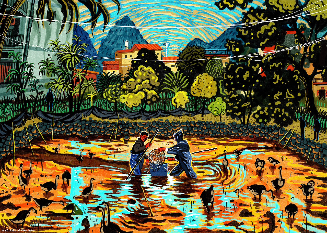 是什么能让全村的男人停下脚步驻留,那一定是打鱼了,位于阳朔附近的旧县,我站在这里看了很久