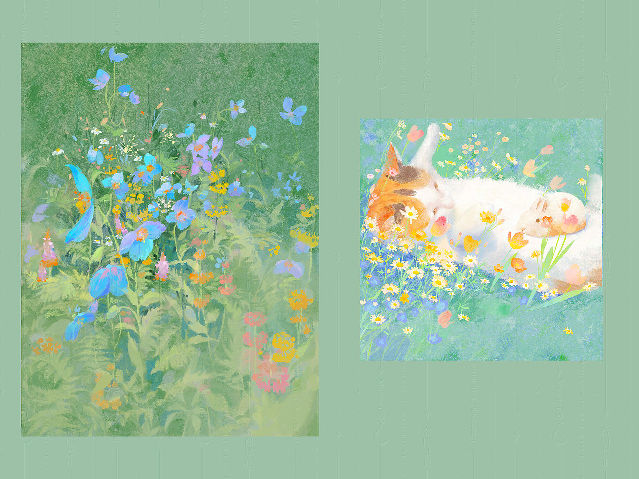 攒出一本关于春夏的插画集（图ZMzYwNTIxNTQw） - 艺术插画 - 站酷设计师Moooon穆宁原创素材 - 站酷ZCOOL