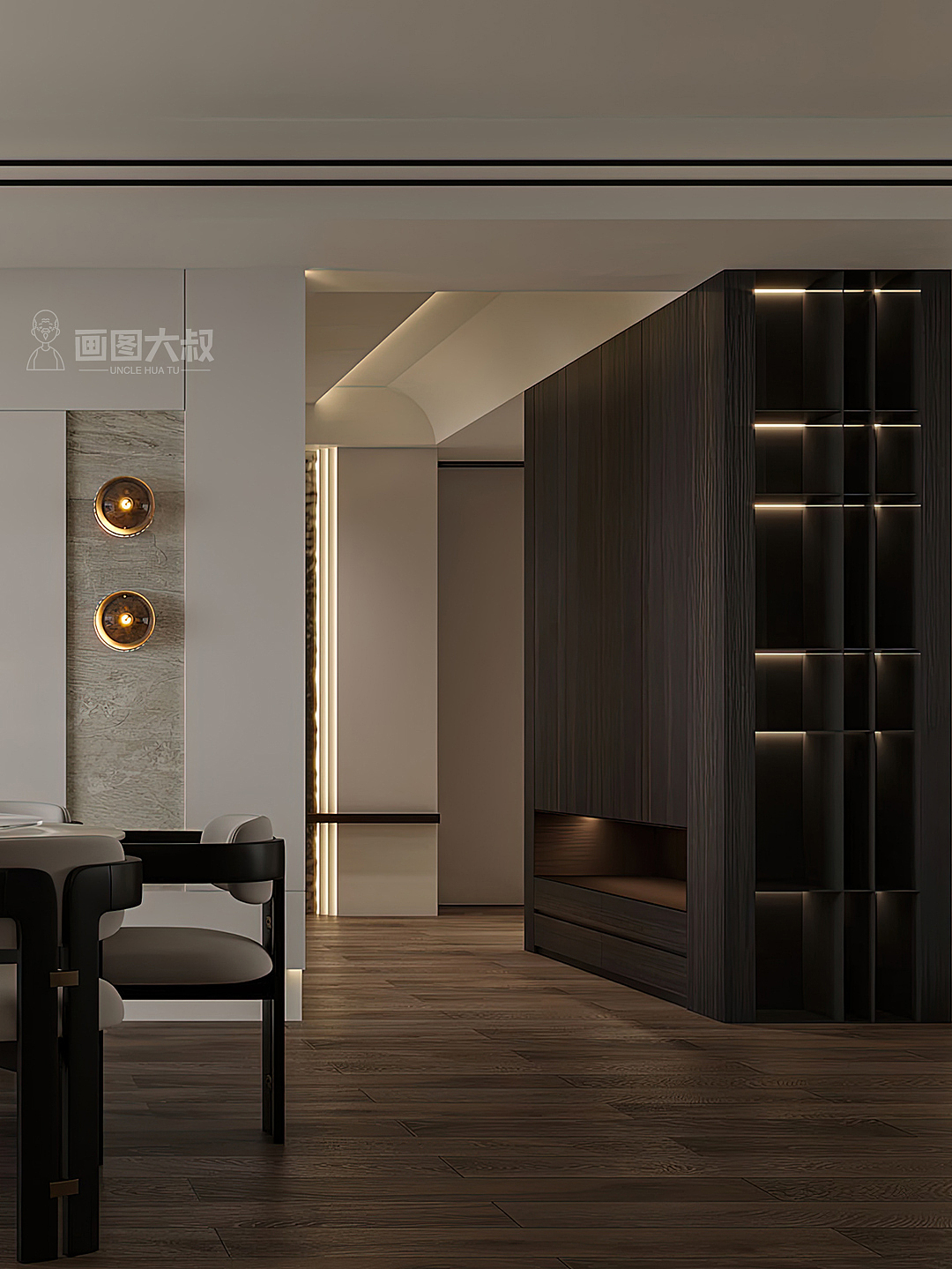 現(xiàn)代復古風效果圖（圖ZMzM4MTY3OTY4） - 家裝設計 - 站酷設計師畫圖大叔原創(chuàng)素材 - 站酷ZCOOL