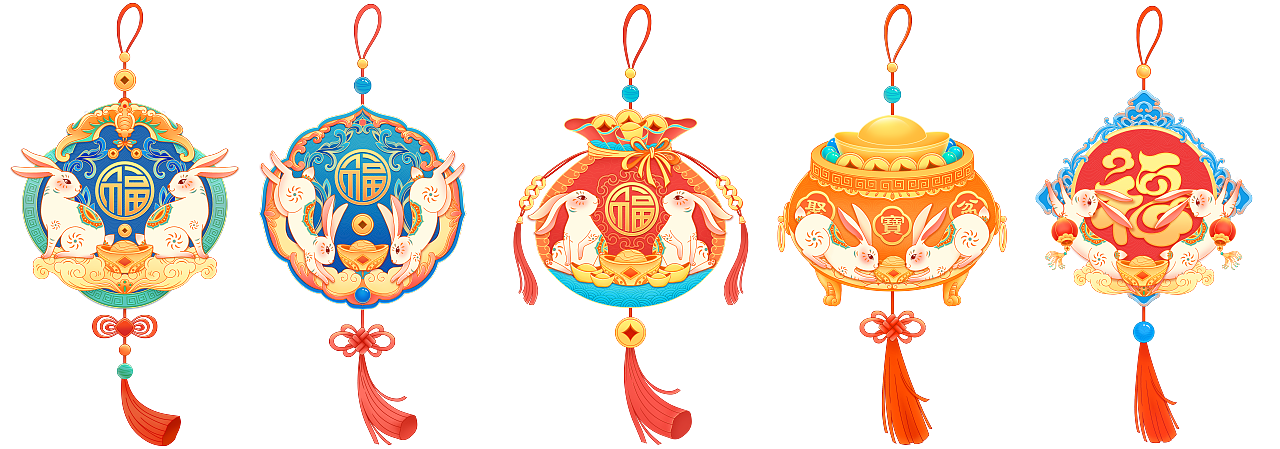 兔年春节贴纸（图ZMzIzODk2MjQ0） - 商业插画 - 站酷设计师da羊原创素材 - 站酷ZCOOL