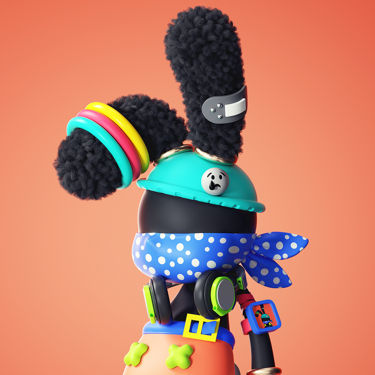 NFT——《BUNY FAN BUNY》兔迷兔3D头像(图ZMjk4OTY0MTA4) - 人物/生物 - 站酷设计师某童鞋原创素材 - 站酷ZCOOL