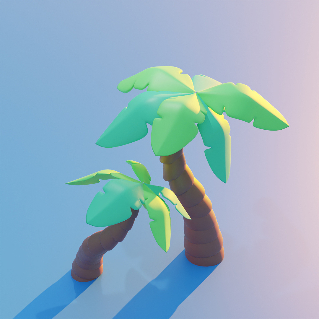 Blender春日创作打卡挑战-椰子树（图ZMzMxOTA2NDMy） - 场景 - 站酷设计师猫柚子原创素材 - 站酷ZCOOL