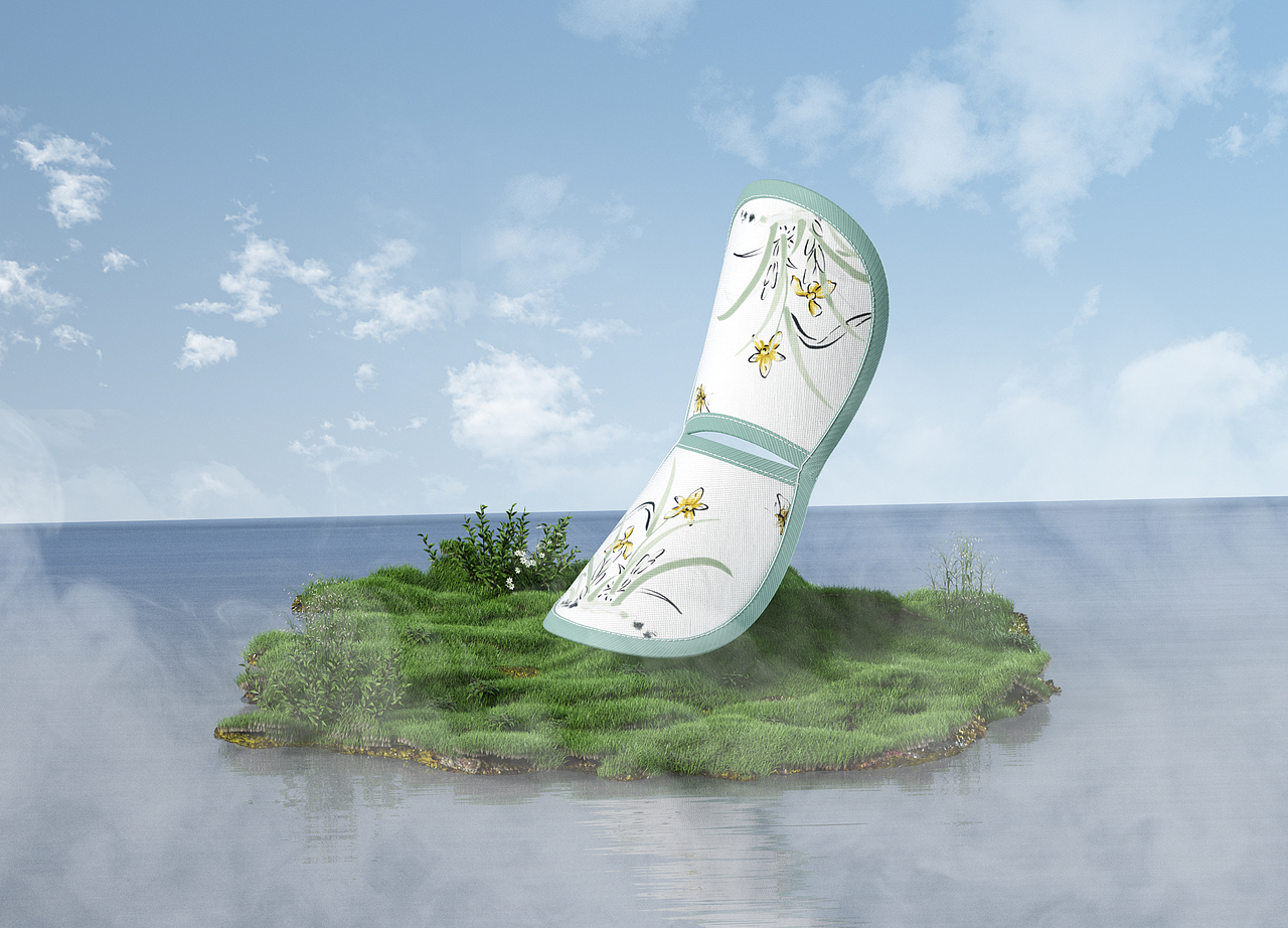 imomoto苎麻手臂垫 | 苎麻手臂垫详情 | 三维建模