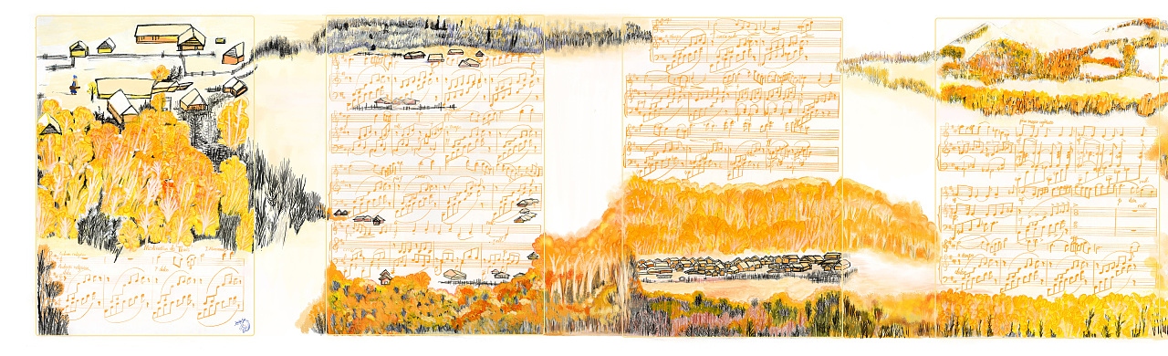 《黛伊思冥想曲》乐谱插画（图ZMzUyNjkyODA0） - 艺术插画 - 站酷设计师蓝鱼LandgeFish原创素材 - 站酷ZCOOL