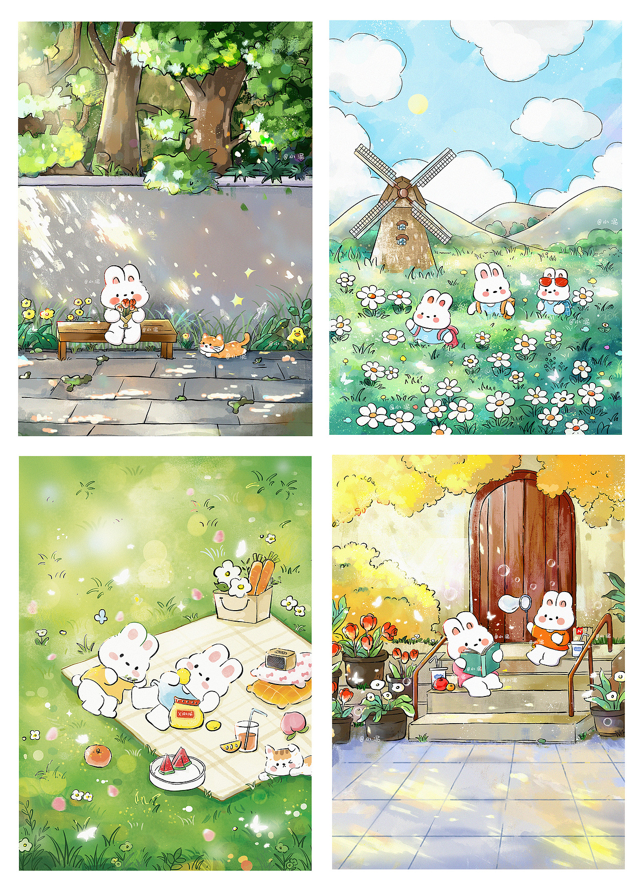 春日游記（合集）（圖ZMzM4Nzk5MjYw） - 商業(yè)插畫(huà) - 站酷設(shè)計(jì)師插畫(huà)師小泥原創(chuàng)素材 - 站酷ZCOOL