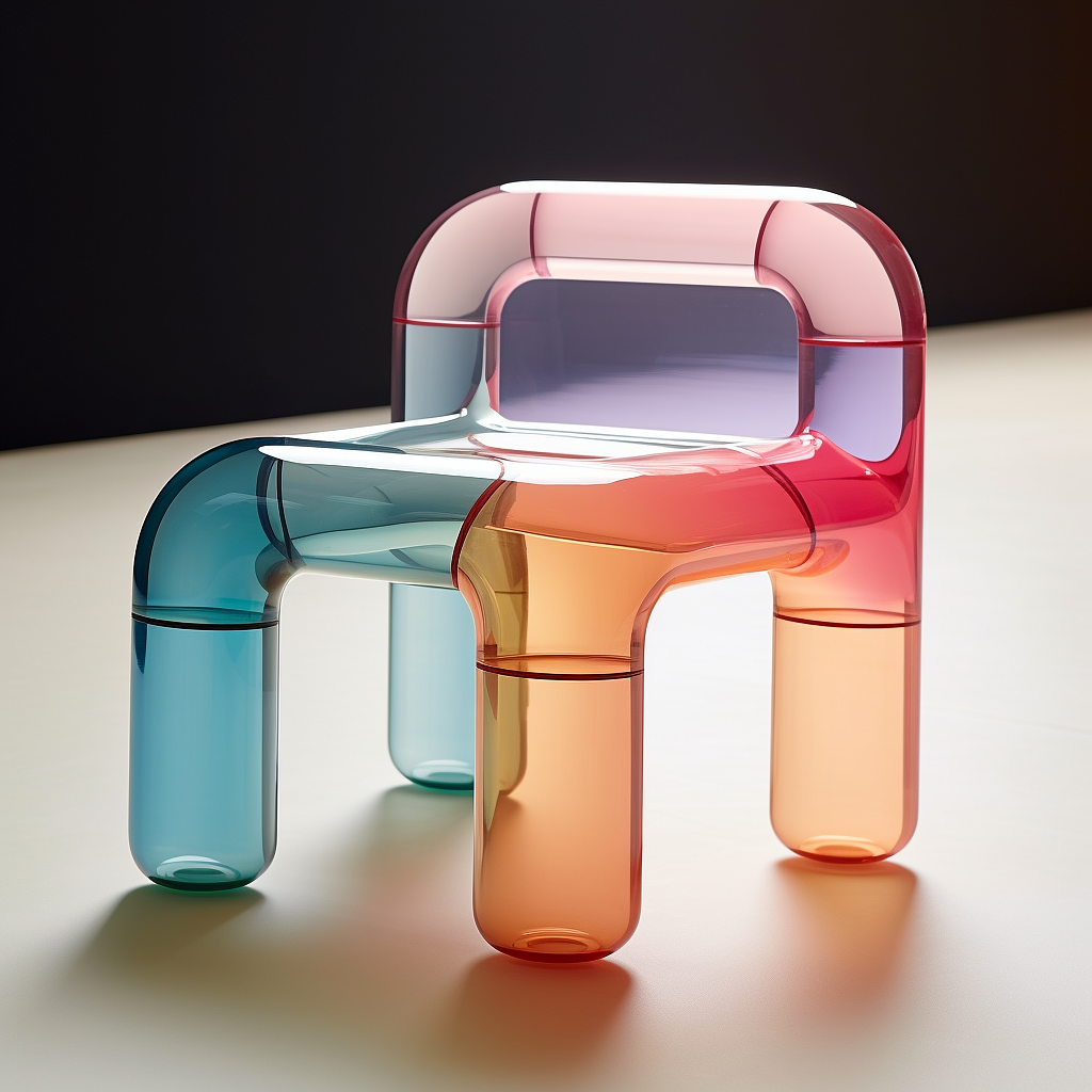 具体研究的极简凳子