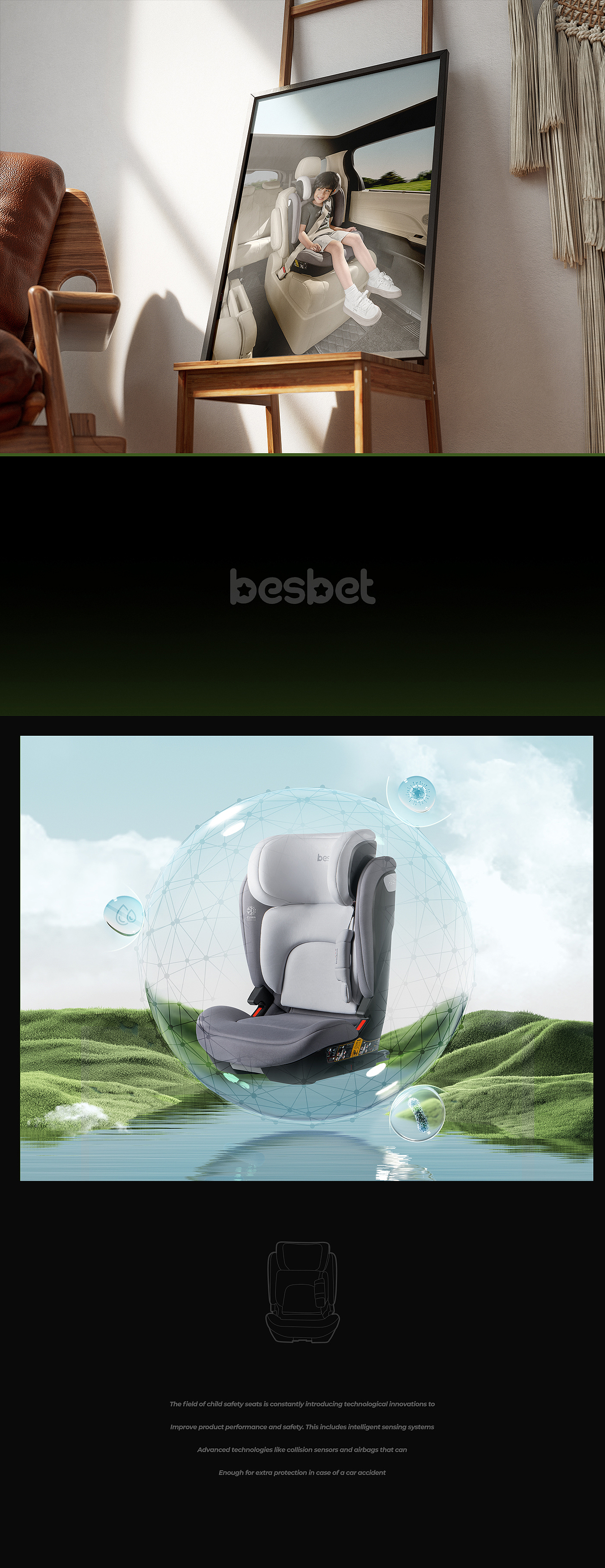 besbet儿童安全座椅电商详情全案设计