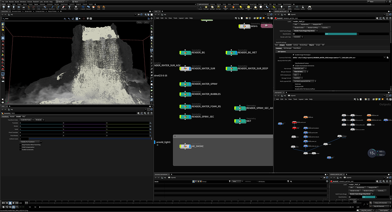 HOUDINI瀑布特效流体解算