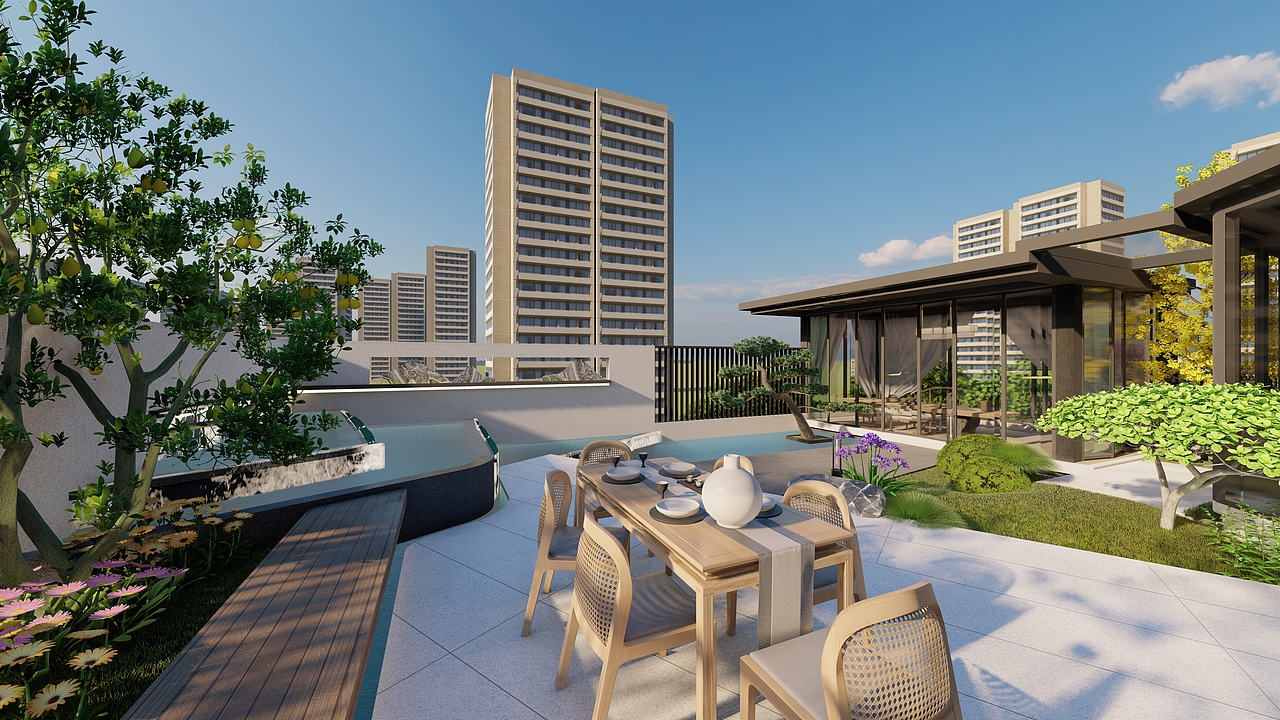 不规则感现代花园，简约中的高级感（图ZMzE2NTQ3NTIw） - 景观设计 - 站酷设计师知鱼景观原创素材 - 站酷ZCOOL