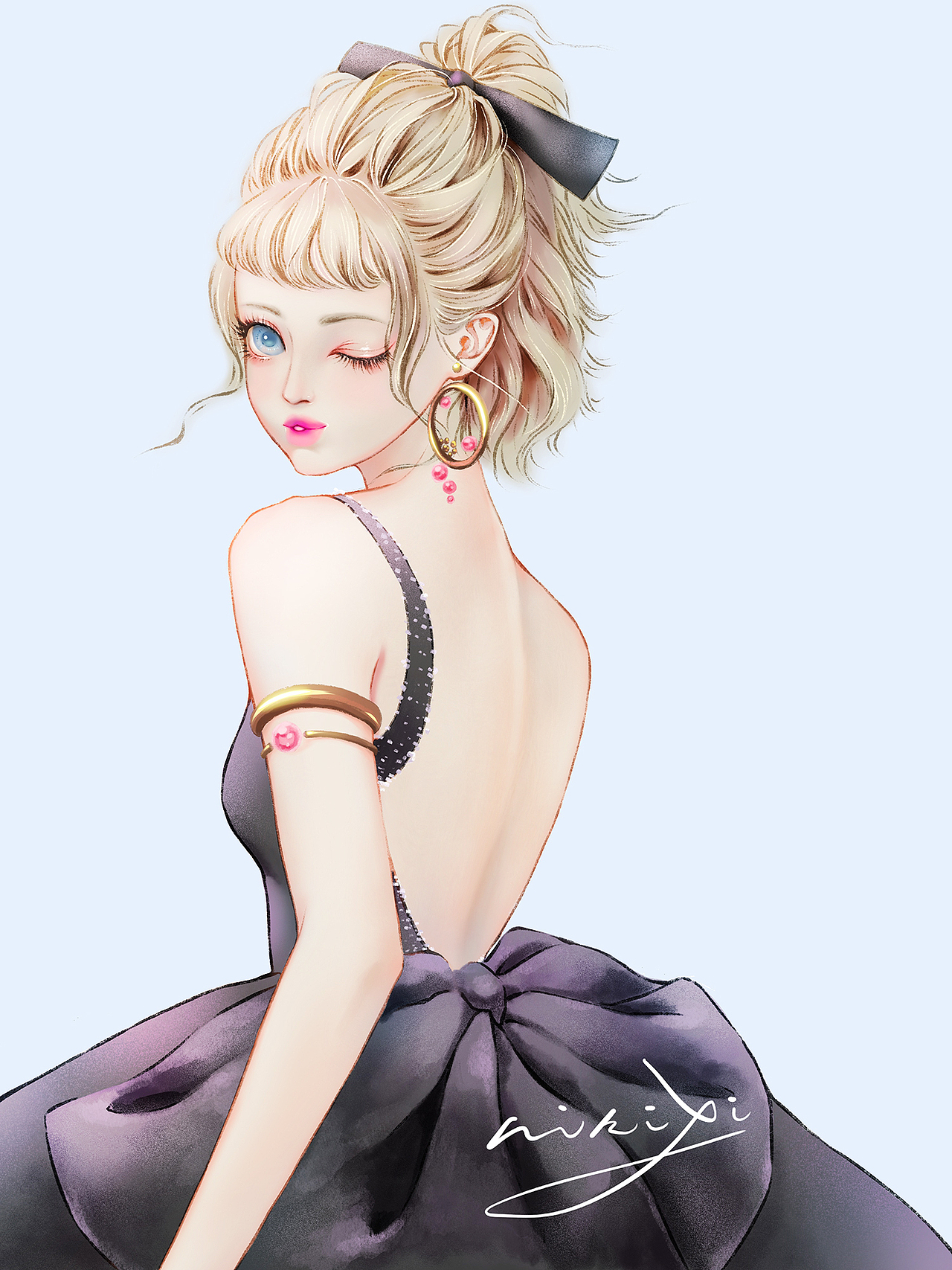少女篇|蝴蝶结女孩|"静,等花开.