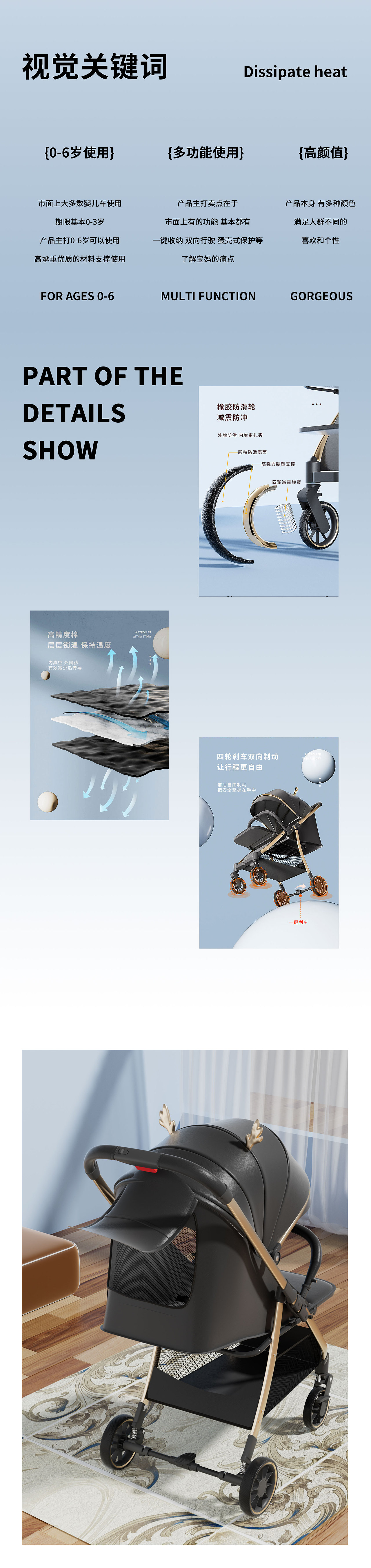 婴儿车详情页打造（图ZMzI0ODI3NzA0） - 电商 - 站酷设计师大雄实验室原创素材 - 站酷ZCOOL