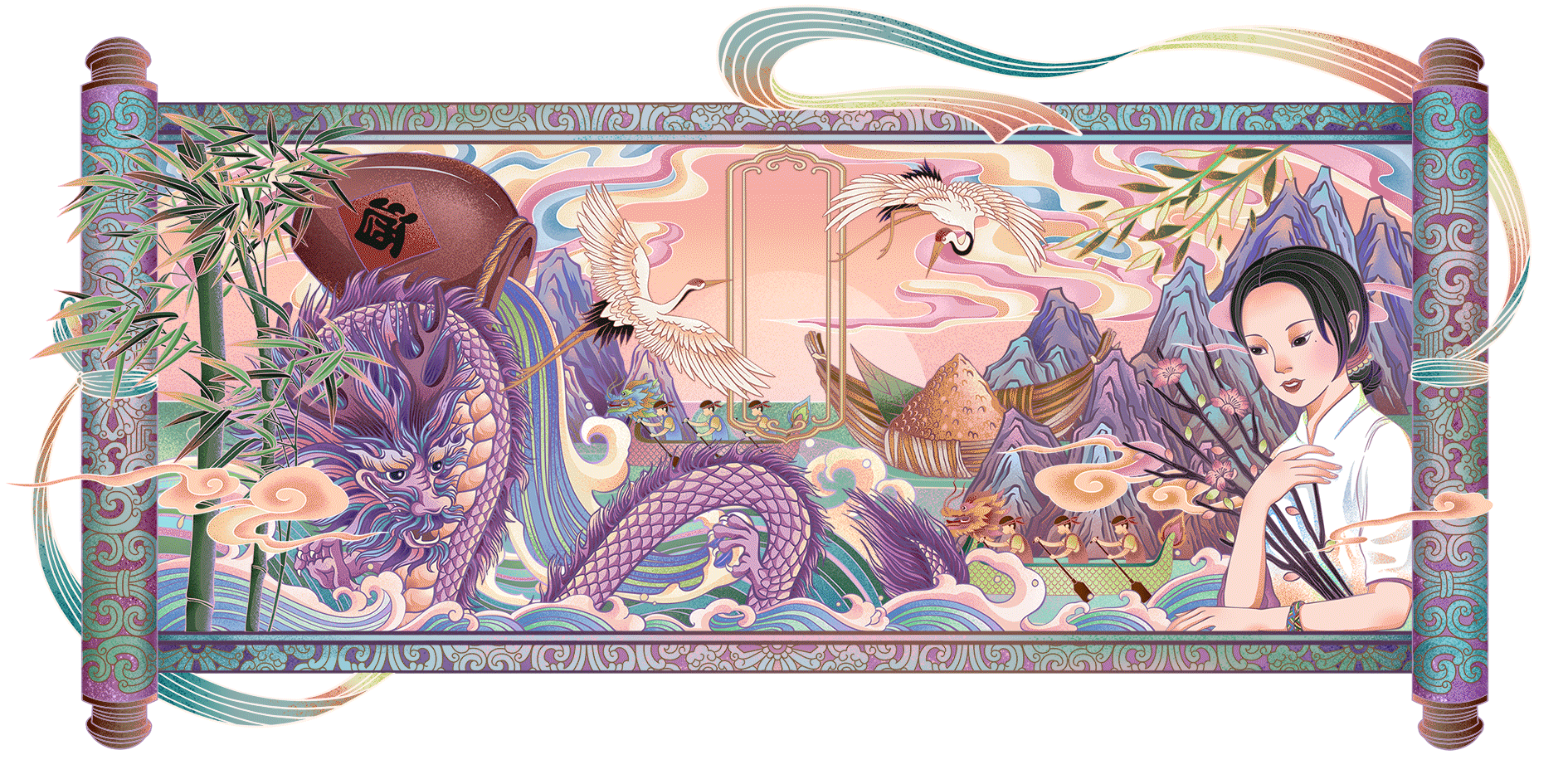 粽夏端午——端午主题国风插画创作（图ZMzAzMTkzNzE2） - 商业插画 - 站酷设计师monnea原创素材 - 站酷ZCOOL
