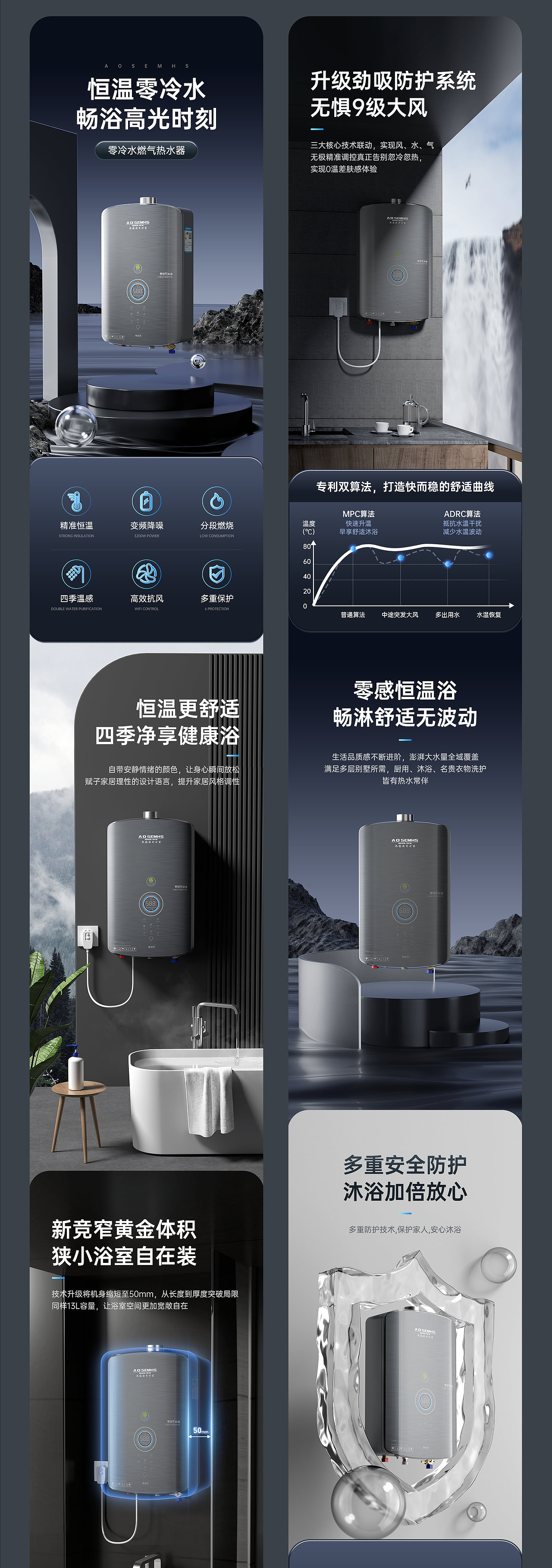 2023上半年部分作品合集 热水器详情页设计（图ZMzQ3NjM3MDA0） - 电商 - 站酷设计师DXF丶原创素材 - 站酷ZCOOL