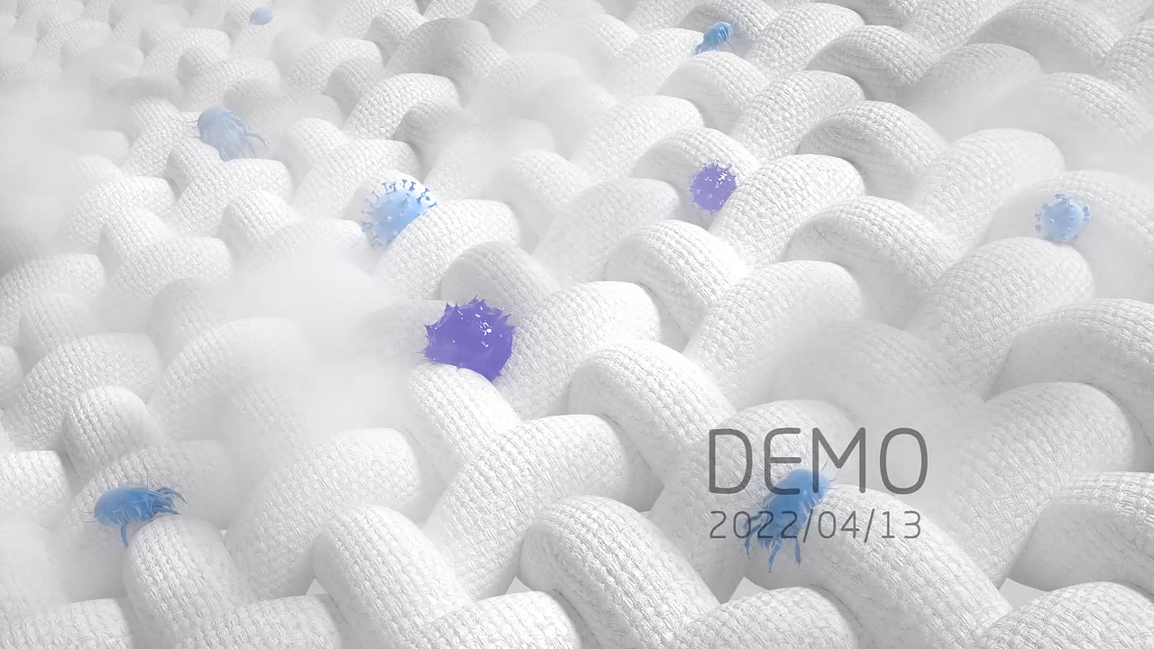 C4D衣服布料生长杀菌产品动画