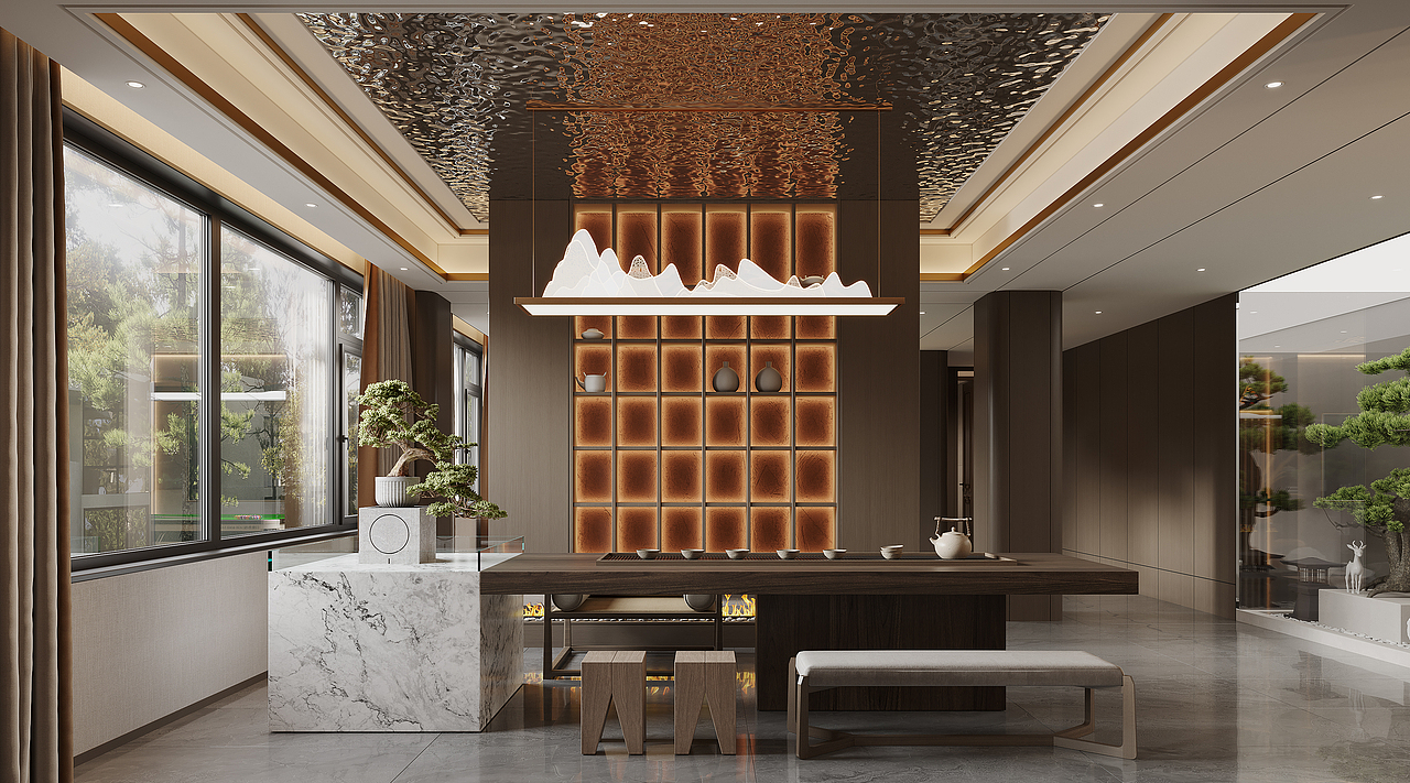 高端会所-新中式风格（图ZMzExMTc3NjAw） - 家装设计 - 站酷设计师长春爵味创意表现原创素材 - 站酷ZCOOL