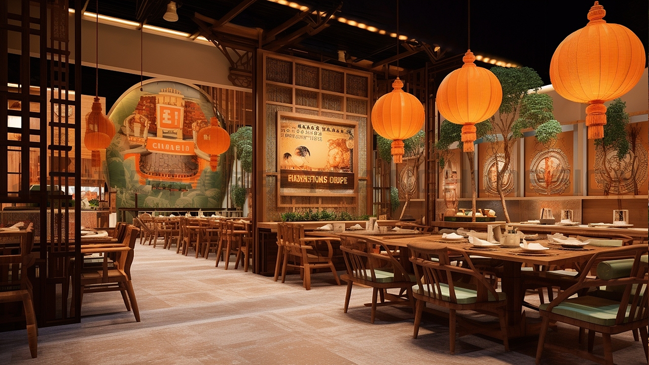 厦门 店面装修室内空间餐厅设计 泰国菜泰式大排档