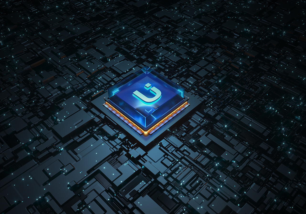 科技风芯片建模渲染-c4d