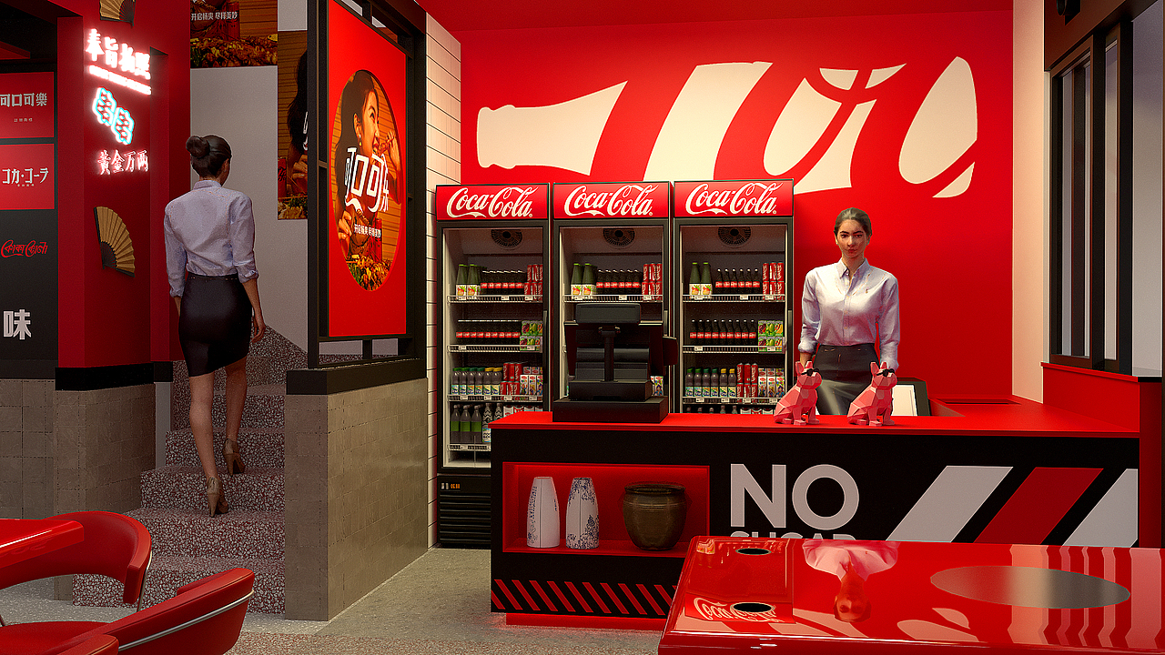 可口可乐零糖黑可-餐饮店主题包装 X空间 X 包店